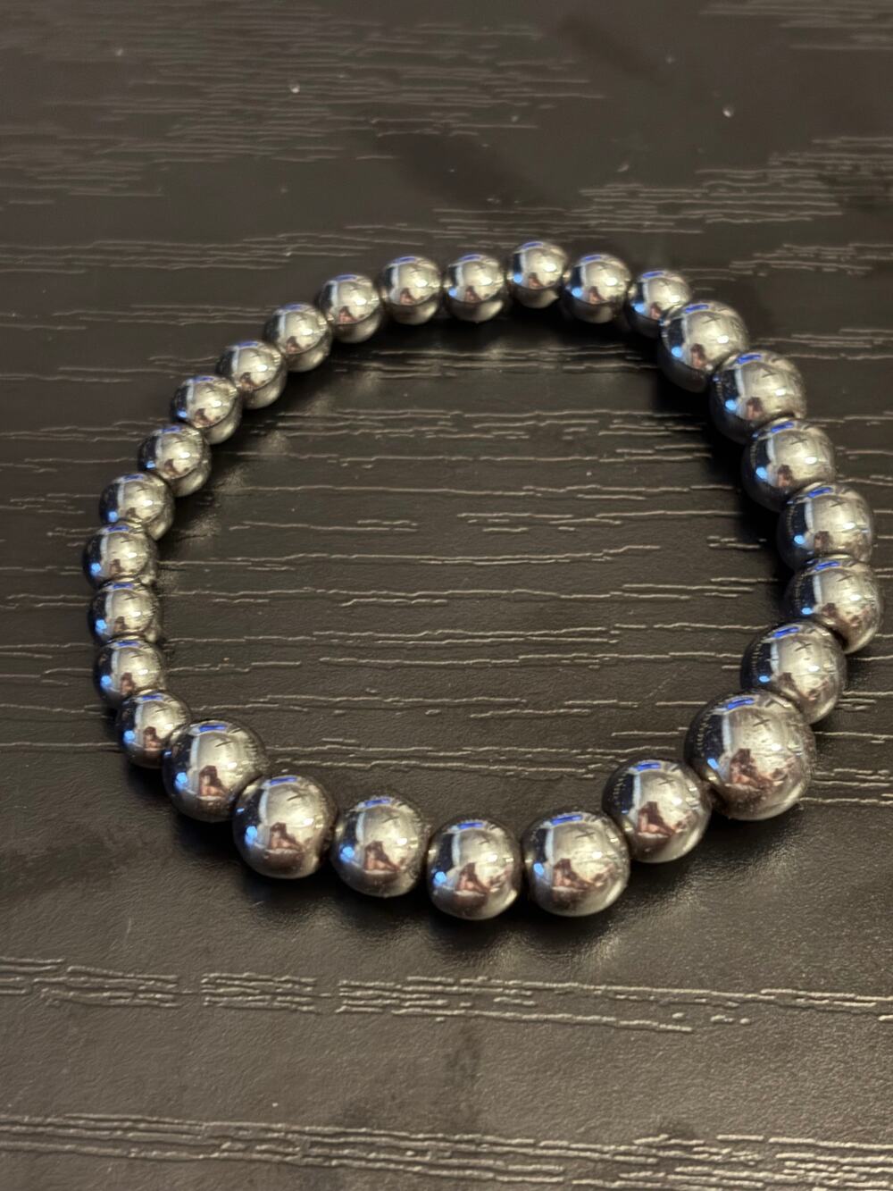 Copied - Copied - Gunmetal Graduated Bead Stretch Bracelet 6.25”